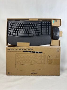 Logitech Wave Keys MK670 Combo Ergonomic Wireless Keyboard & Mouse Bundle